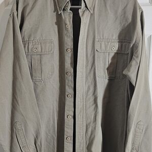 RedHead Men's LT Khaki Bass Fishing Embroidered Longsleeve ButtonUp Cotton Shirt
